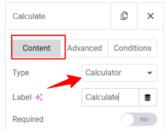 calculator type field