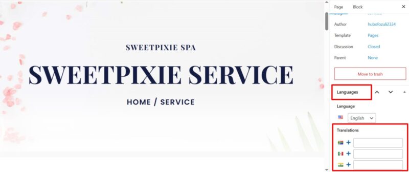 select translation language