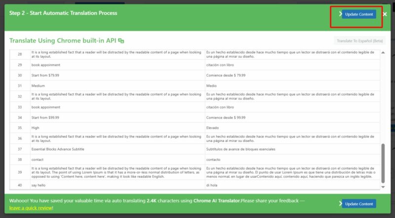 update content chrome ai